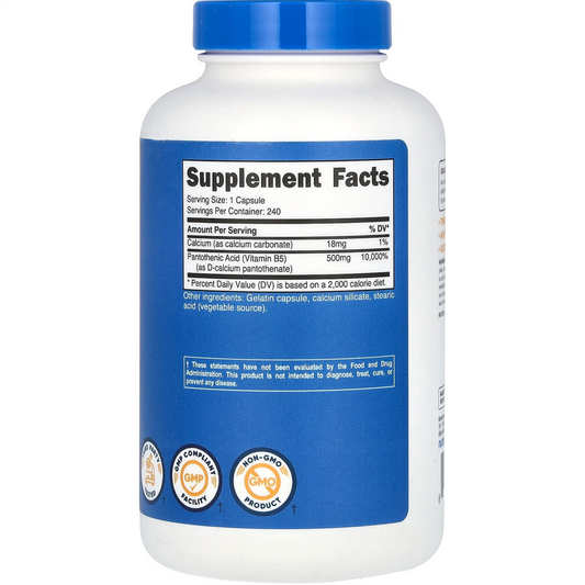 ACIDO PANTOTENICO VITAMINA B5 para 8 meses