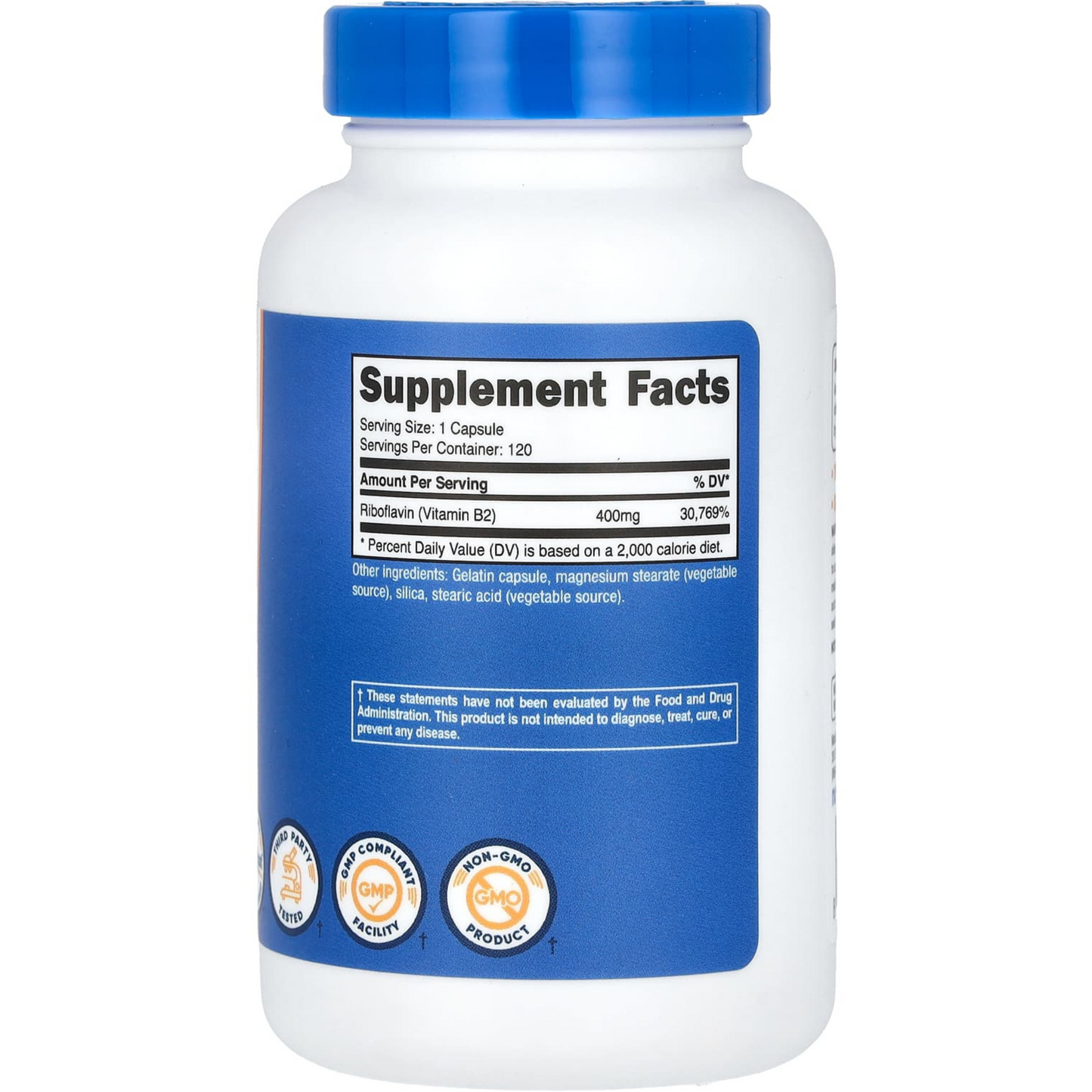 VITAMINA (B2) RIBOFLAVINA 400 mg para 4 meses