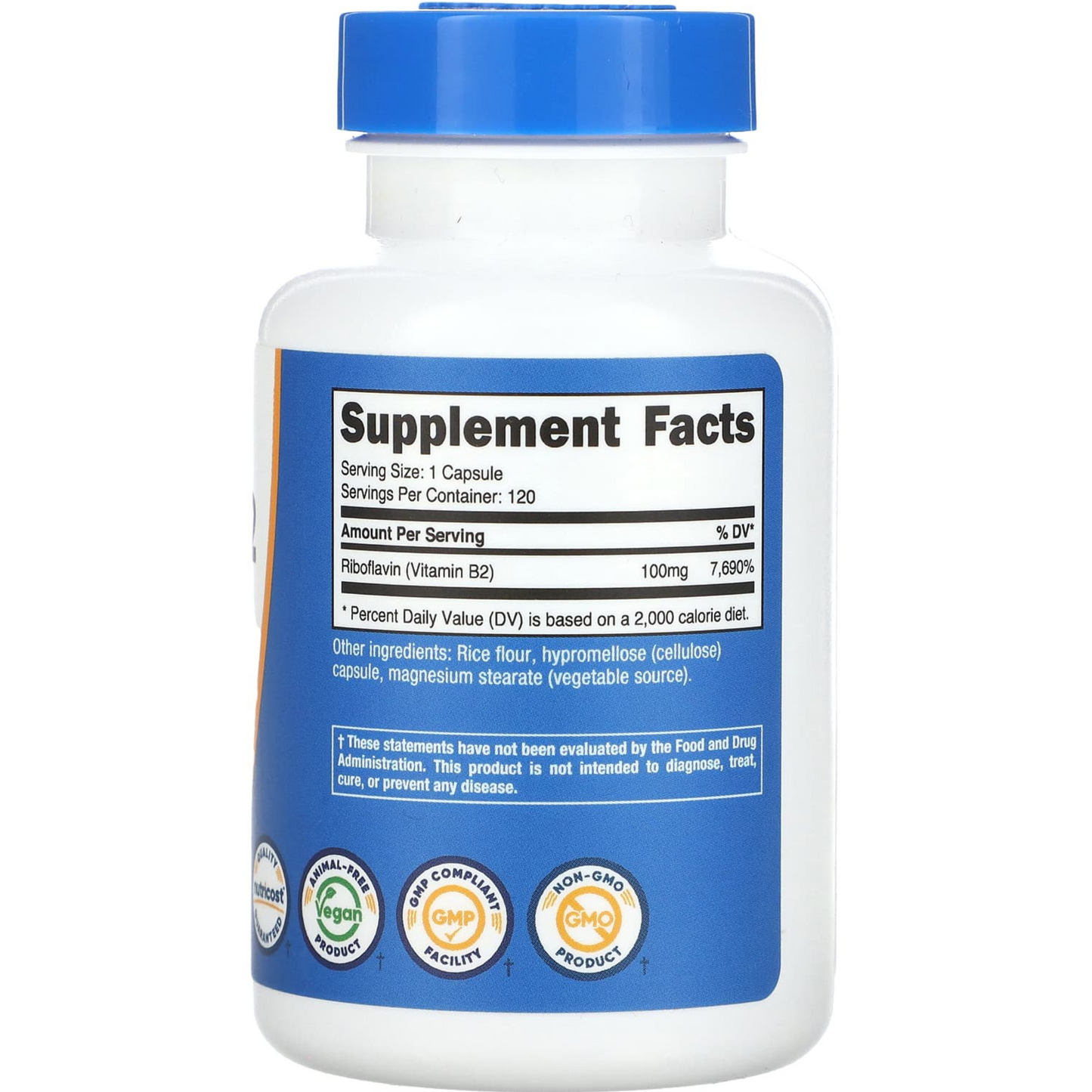 VITAMINA (B2) RIBOFLAVINA 100 mg para 4 meses