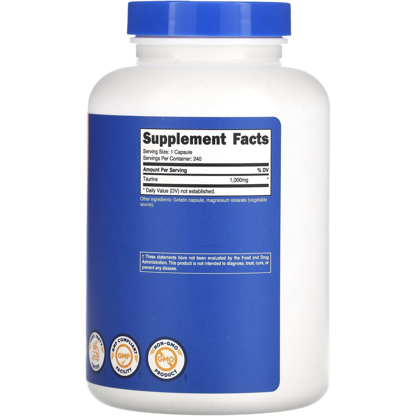 TAURINA 240 capsulas para 8 meses