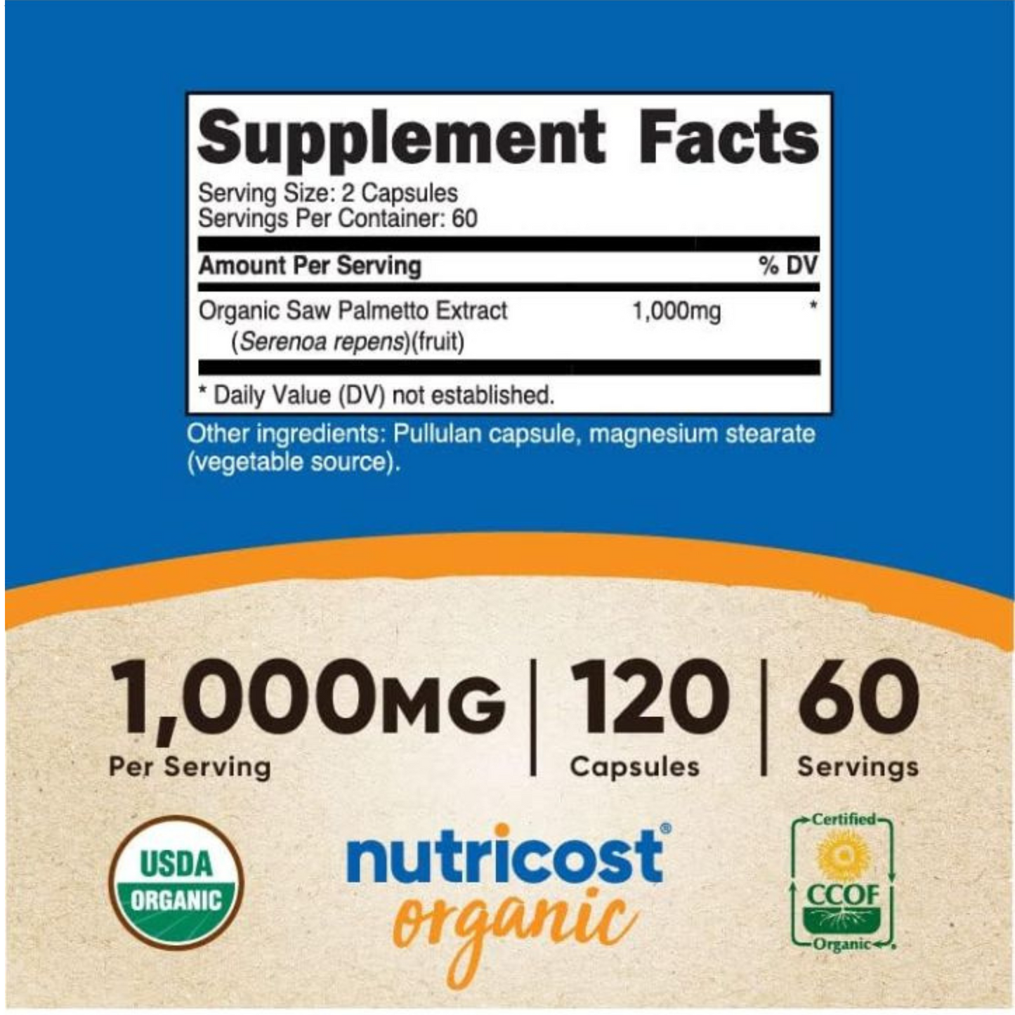 SAW PALMETTO 1000 mg para 2 meses