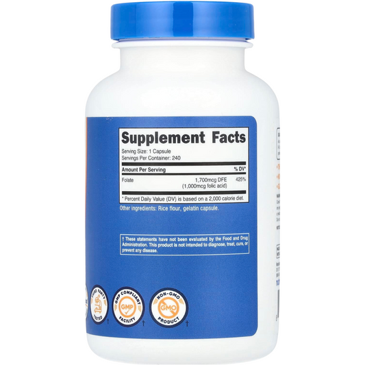 ACIDO FOLICO VITAMINA B9 para 8 meses